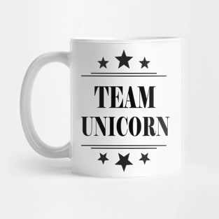 Team Unicorn Stars Black Mug